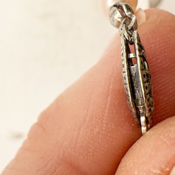 Vintage Graduate Pink Faux Pearl Necklace Sterling Fishhook Clasp Retro Classy - Picture 9 of 9